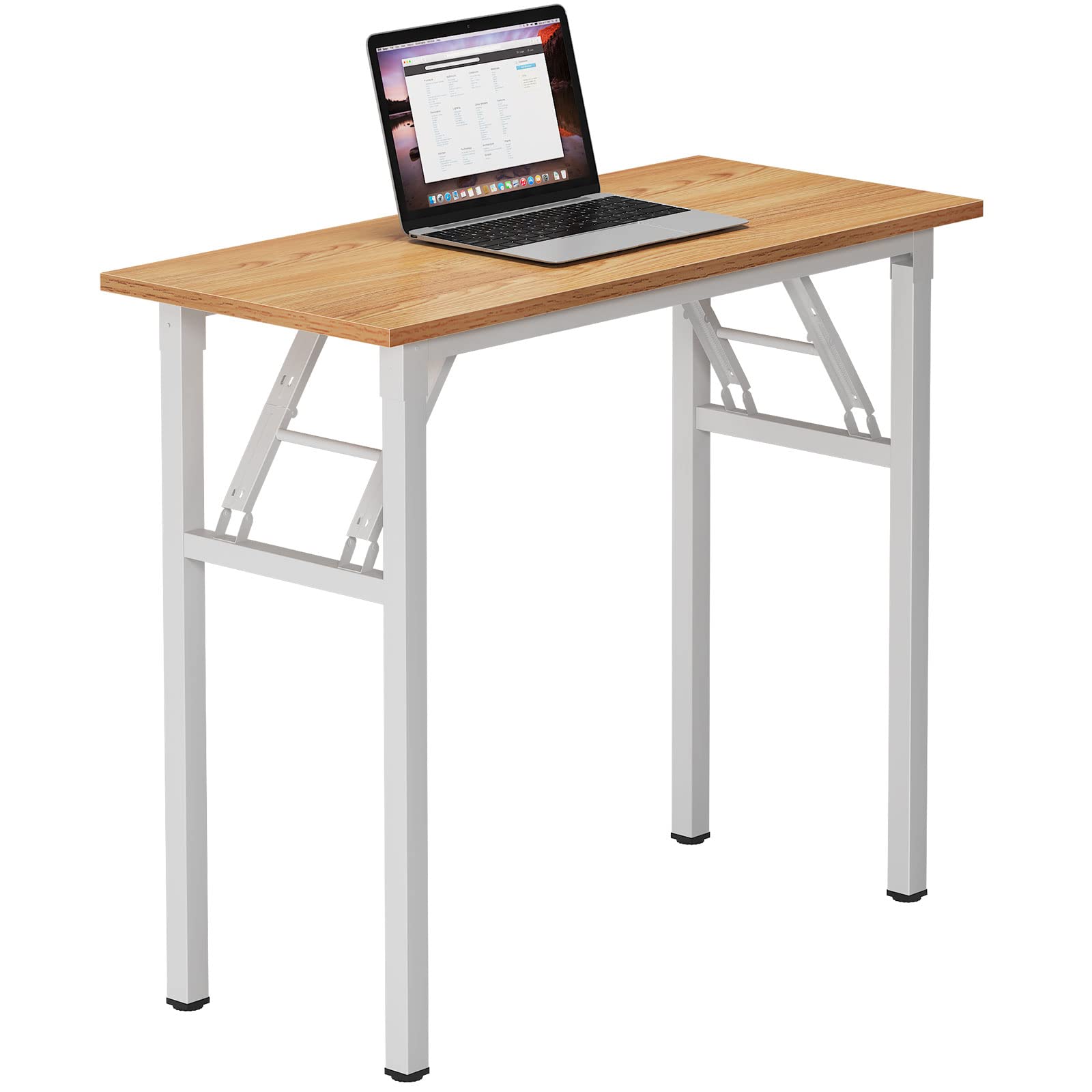 Need Office Computer Desk - 47.2L Sturdy and Heavy Duty Folding Laptop Table,Writing Table/Home Office Desk/Sewing Table,No Assembly Required (Teak Color) AC5BB12060