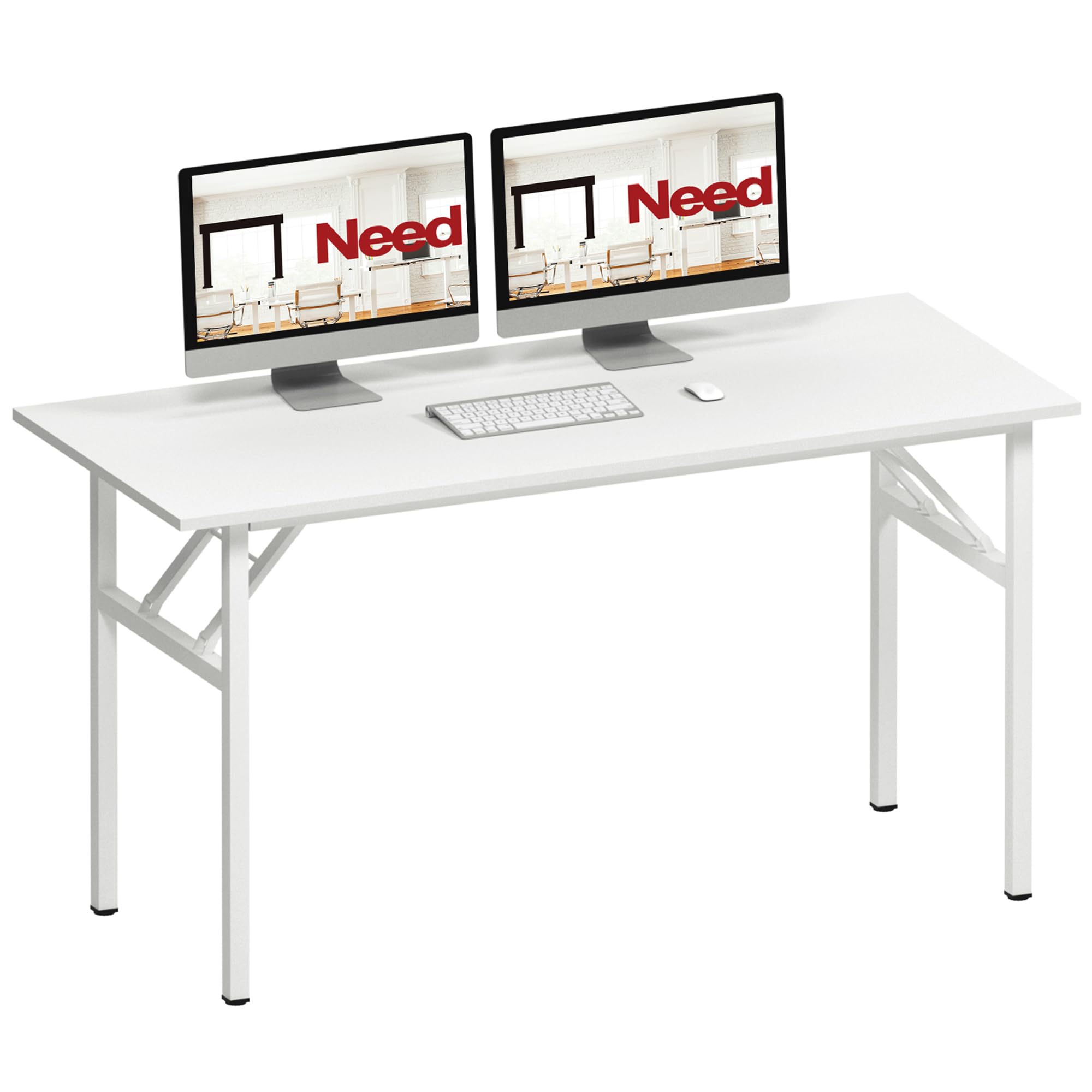 Need Office Computer Desk - 47.2L Sturdy and Heavy Duty Folding Laptop Table,Writing Table/Home Office Desk/Sewing Table,No Assembly Required (Teak Color) AC5BB12060