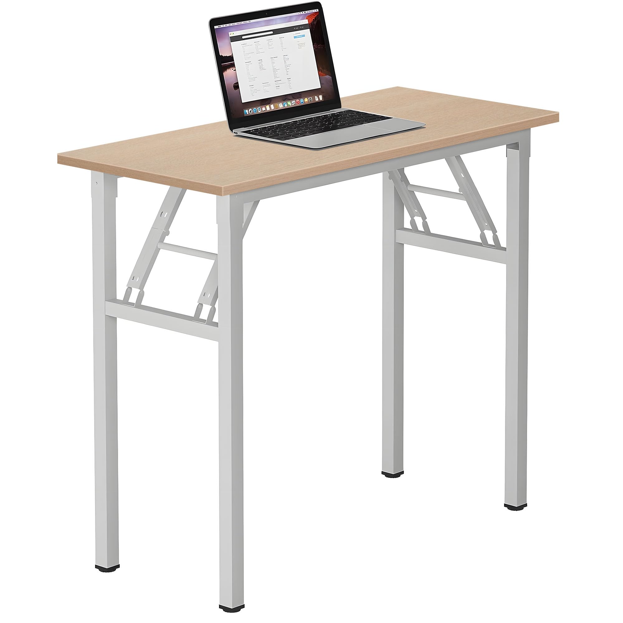Need Office Computer Desk - 47.2L Sturdy and Heavy Duty Folding Laptop Table,Writing Table/Home Office Desk/Sewing Table,No Assembly Required (Teak Color) AC5BB12060