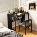 Bamboo Foldable Desk, Folding Desks for Small Spaces, 32.68 Inch Small Foldable Computer Table, Space Saving Sofa Table for Couch, Bedroom or Home Office, Brown