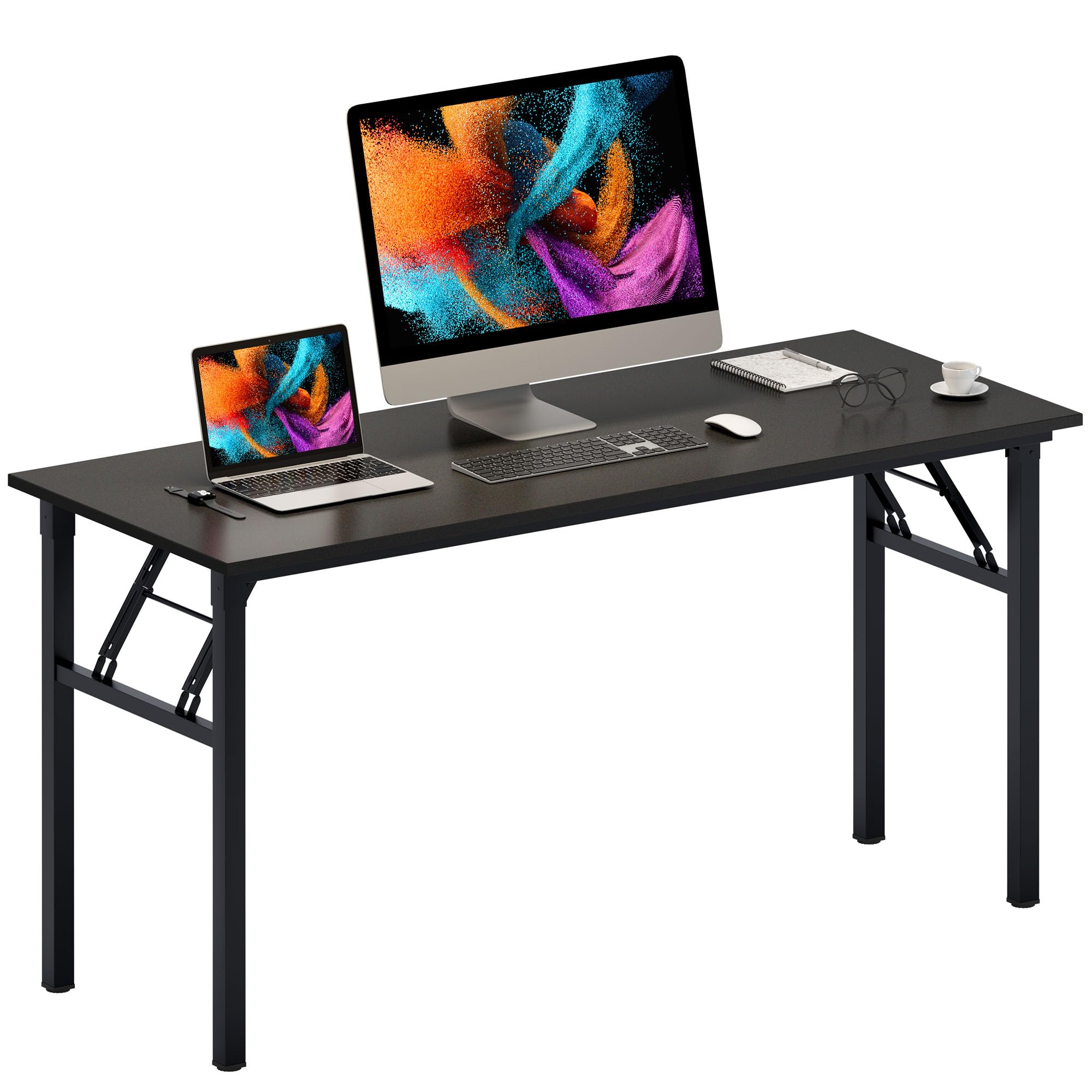 Need Office Computer Desk - 47.2L Sturdy and Heavy Duty Folding Laptop Table,Writing Table/Home Office Desk/Sewing Table,No Assembly Required (Teak Color) AC5BB12060