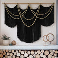 Flber Macrame Wall Hanging Macrame Wall Decor Large-Scale Tie-Dye Tapestry Living Home Room Wall Decor 57" Wx 35" L
