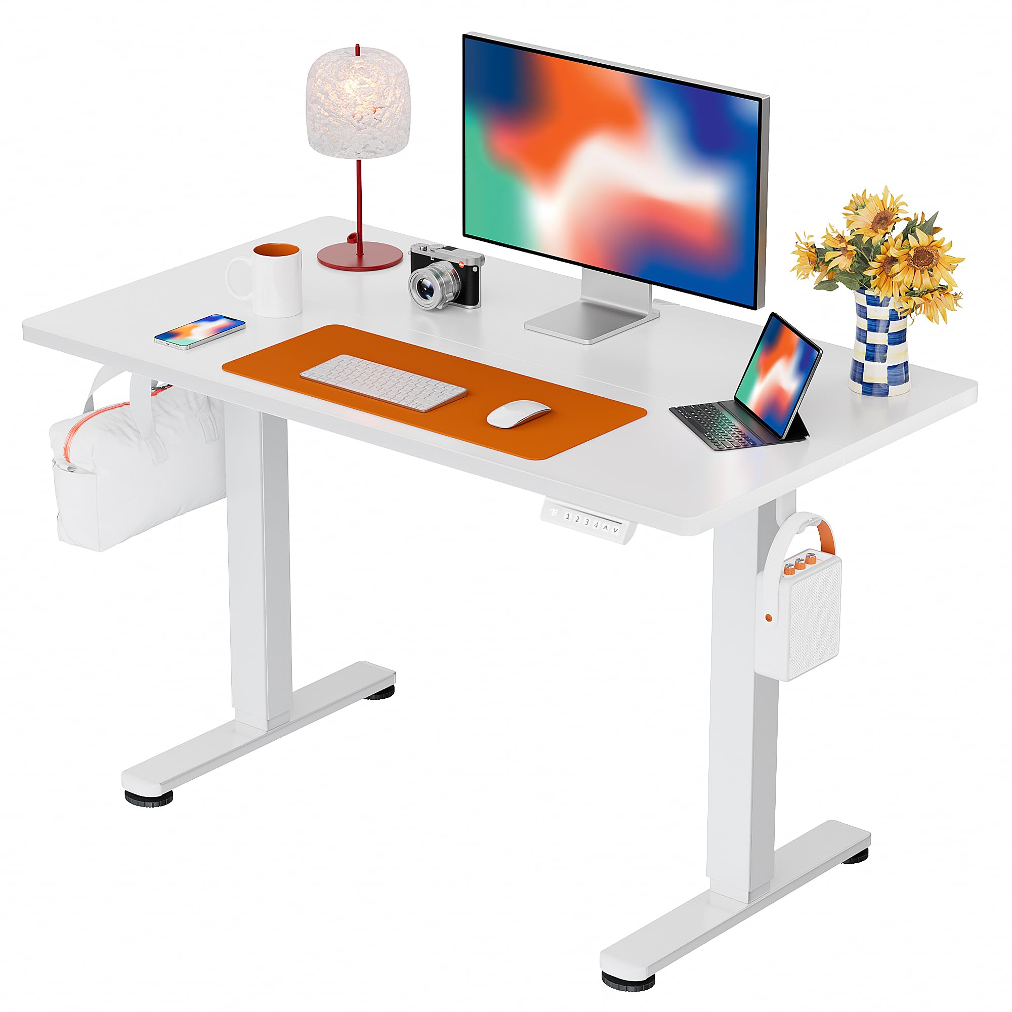 ErGear Height Adjustable Electric Standing Desk, 48 x 24 Inches Sit Stand up Desk, Memory Computer Home Office Desk, Black