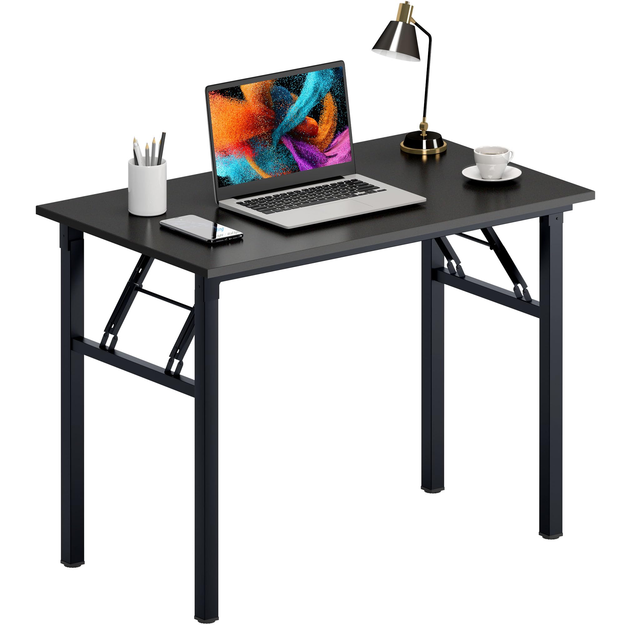Need Office Computer Desk - 47.2L Sturdy and Heavy Duty Folding Laptop Table,Writing Table/Home Office Desk/Sewing Table,No Assembly Required (Teak Color) AC5BB12060