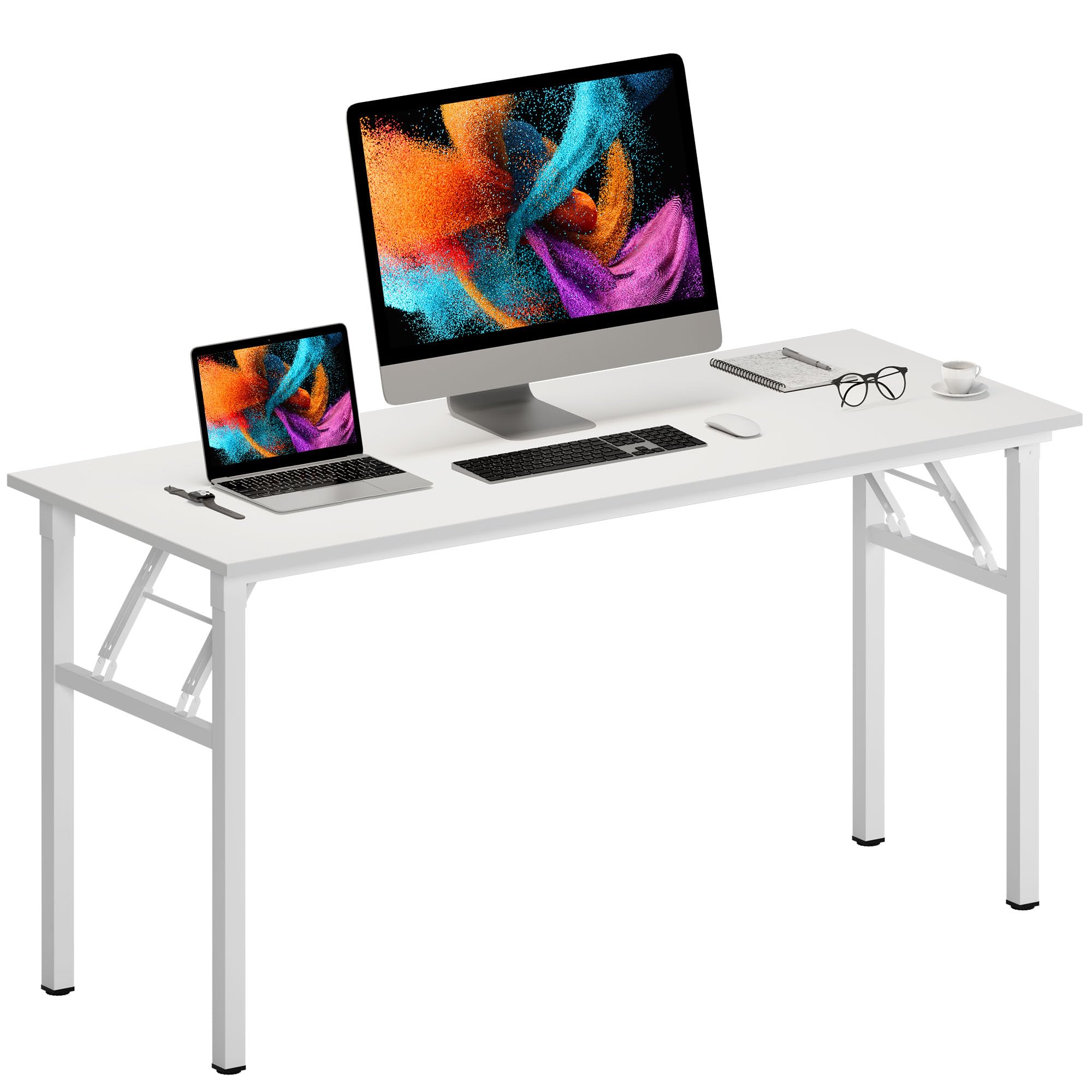 Need Office Computer Desk - 47.2L Sturdy and Heavy Duty Folding Laptop Table,Writing Table/Home Office Desk/Sewing Table,No Assembly Required (Teak Color) AC5BB12060