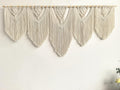 Extral Large macrame wall hanging, 71'' W x 32'' L boho wall art tapestry wall decor for urban entryway,living room,bedroom decor, headboard woven wall art, big fiber art over couch art for Yarn hallway (Wood Bead-B)