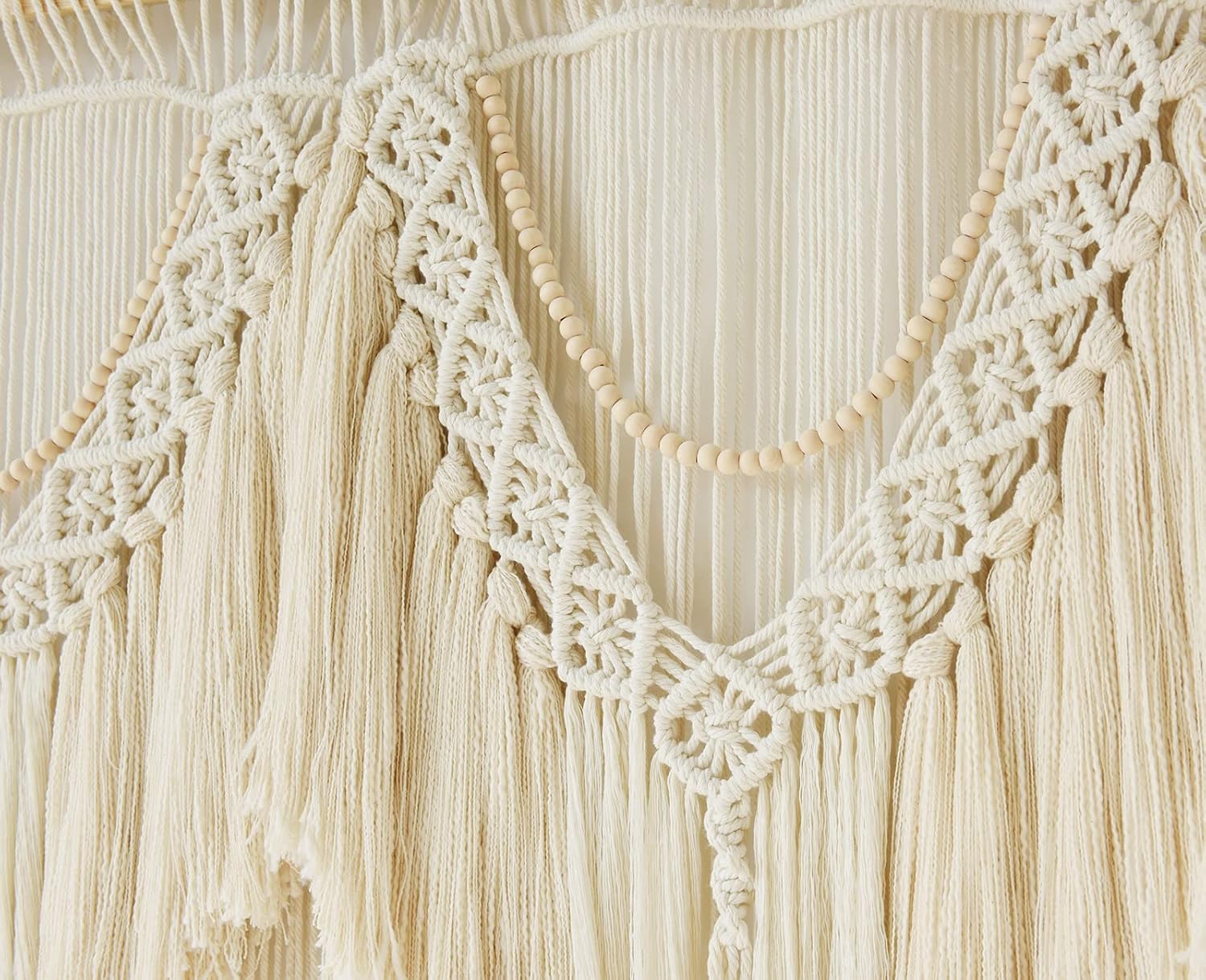 IOWER Macrame Wall Decor 75" W x 35" L Extra Large Macrame Wall Hanging Craftsmanship Boho Wall Decor