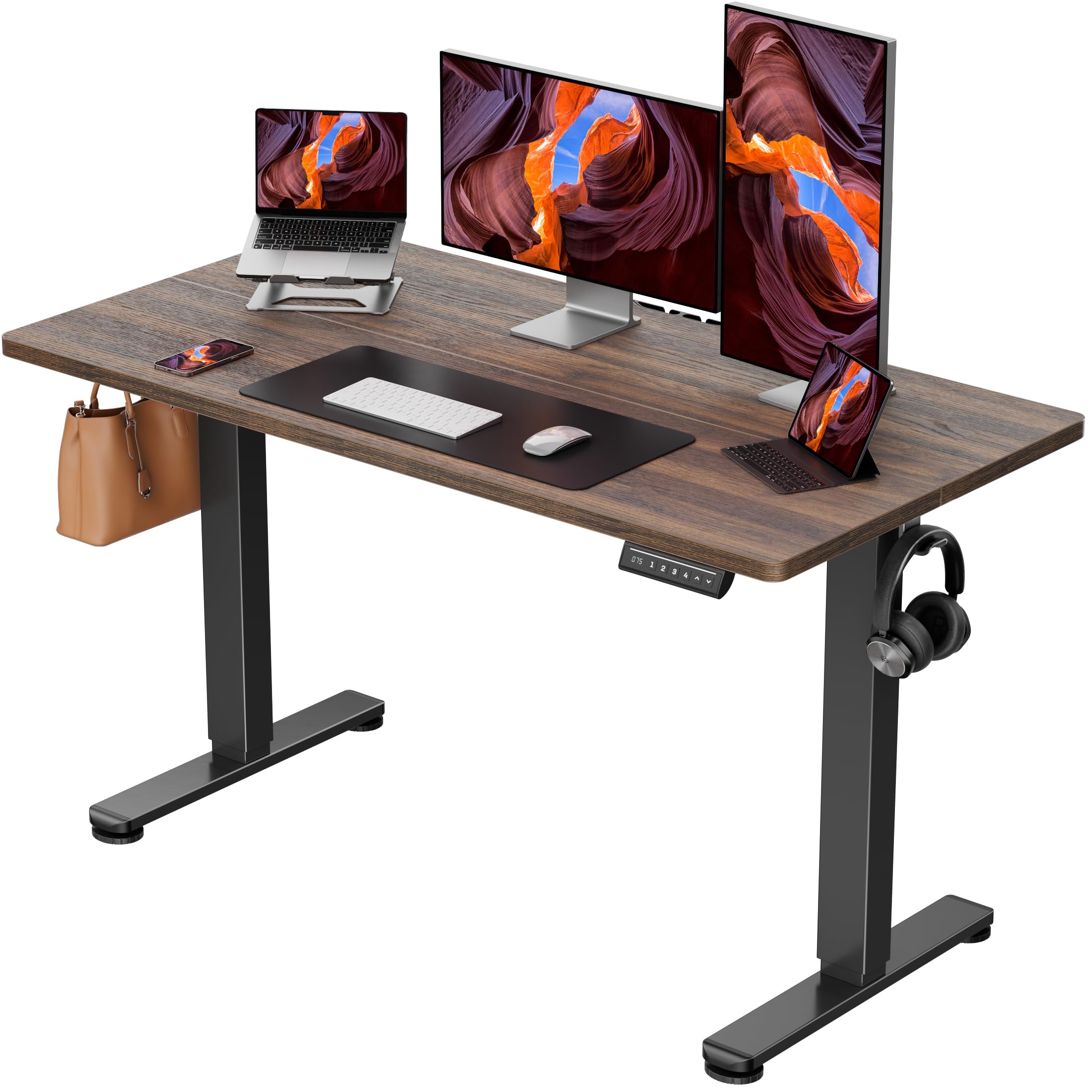 ErGear Height Adjustable Electric Standing Desk, 48 x 24 Inches Sit Stand up Desk, Memory Computer Home Office Desk, Black