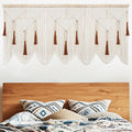 ANROYE Large Macrame Wall Hanging, Boho Woven Tapastry with Wood Bead Tassel, Above Bed Minimalist Decor for Bedroom, Bohemian Art Decoration for Living Room Apartment Home